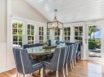 Gather around the dining table in this stylish and inviting dining area, perfect for meals and making lasting memories.